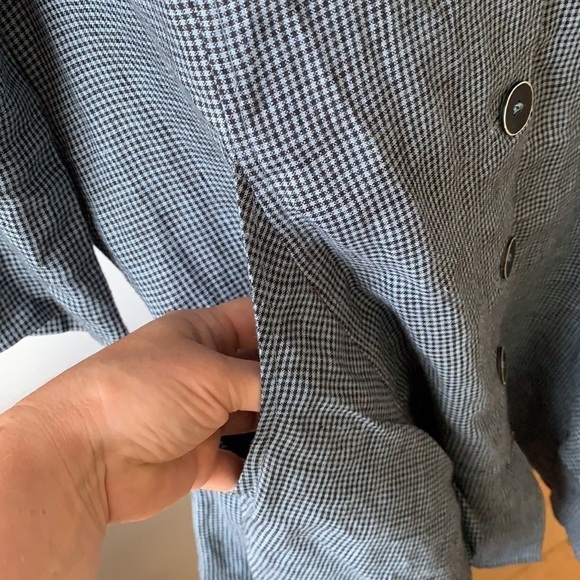 Olars Ulla Sweden Check Linen Button Down Dress/Tunic M - Picture 3 of 12